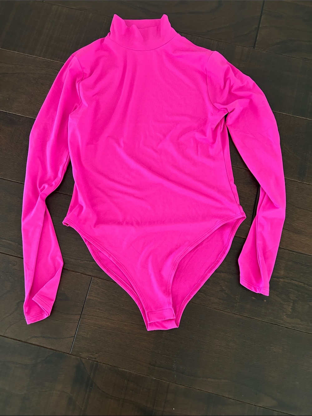 Zenana Outfitters Hot Pink Long-Sleeve Turtleneck Bodysuit